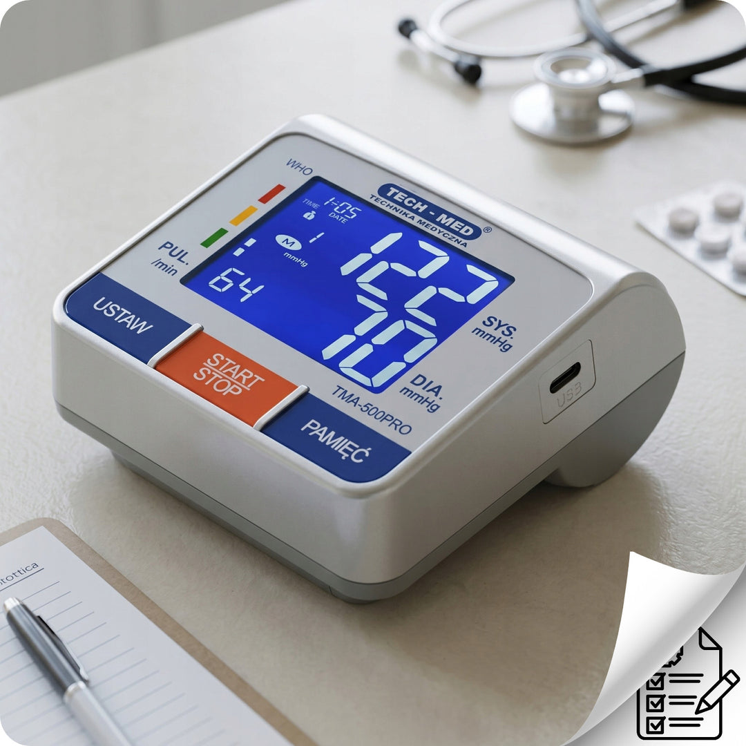 Elektronisk blodtrycksmätare TMA-500PRO Tech-Med + nätadapter