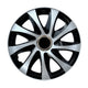 15" NRM DRIFT Extra silver/svart universalnavkapslar 4 st