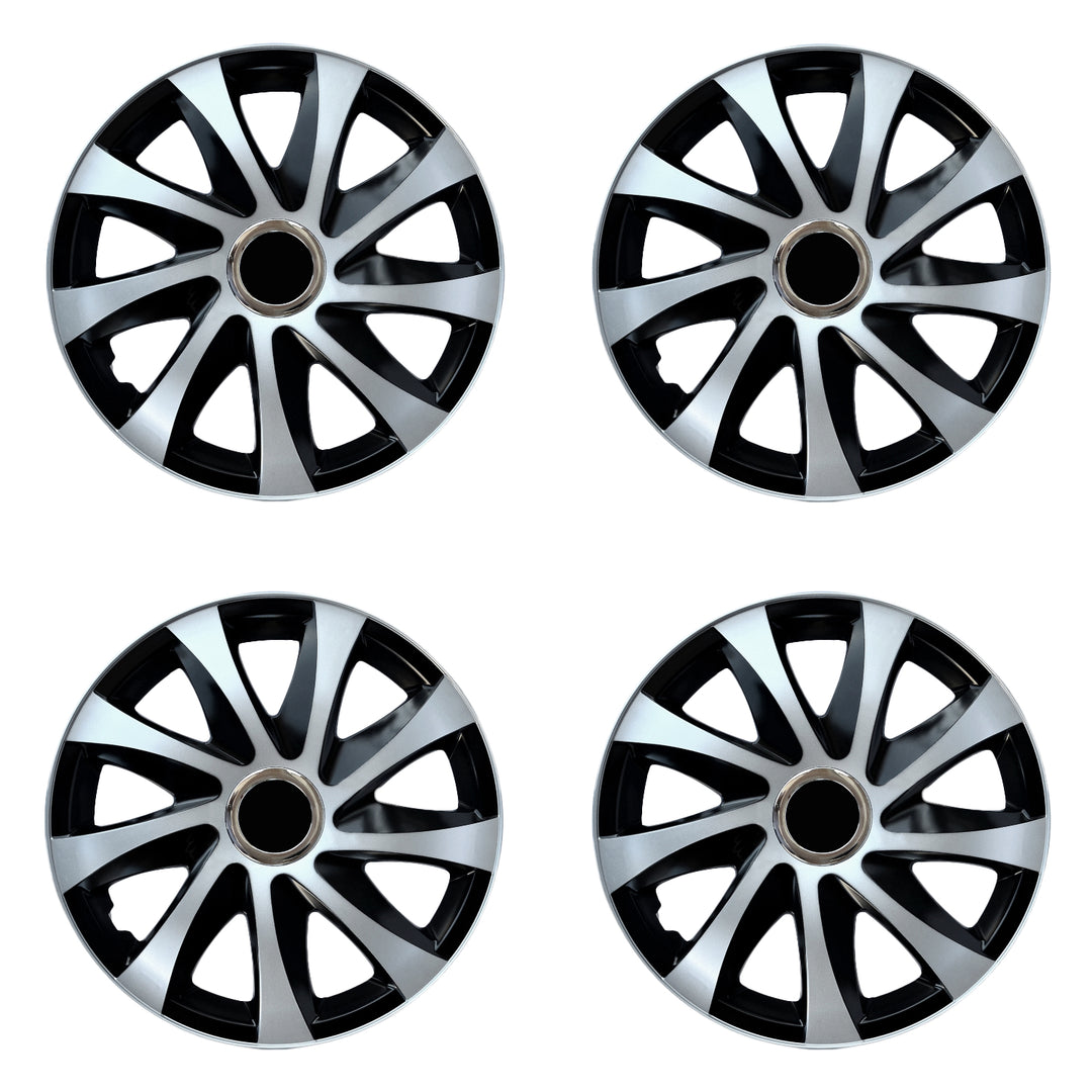 Universal navkapslar 16" NRM DRIFT Extra silver/svart 4 st