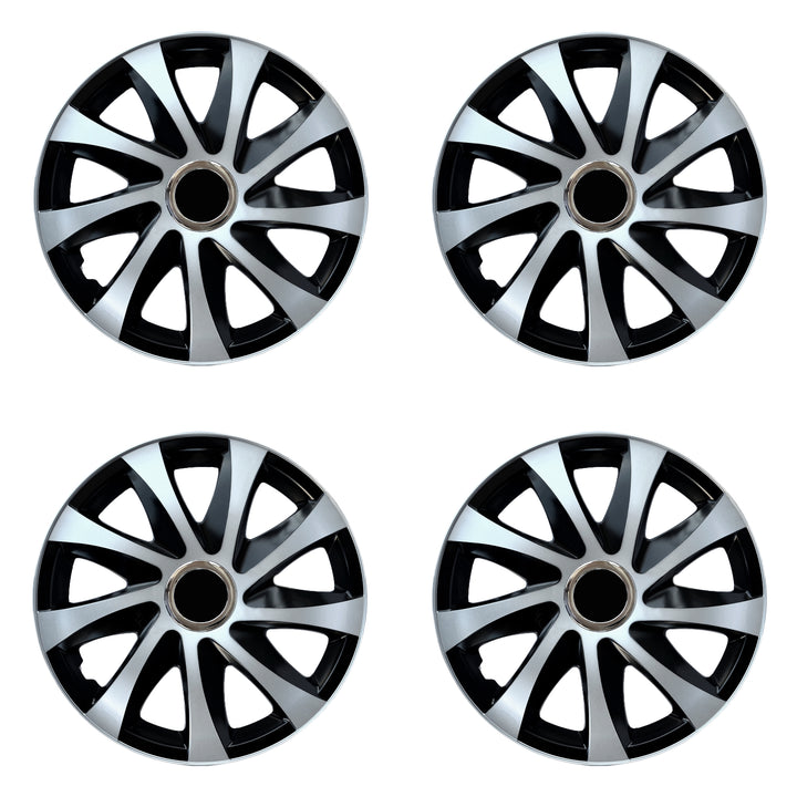 Universal navkapslar 16" NRM DRIFT Extra silver/svart 4 st