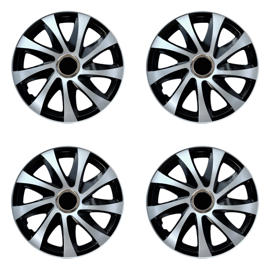 Universal navkapslar 16" NRM DRIFT Extra silver/svart 4 st