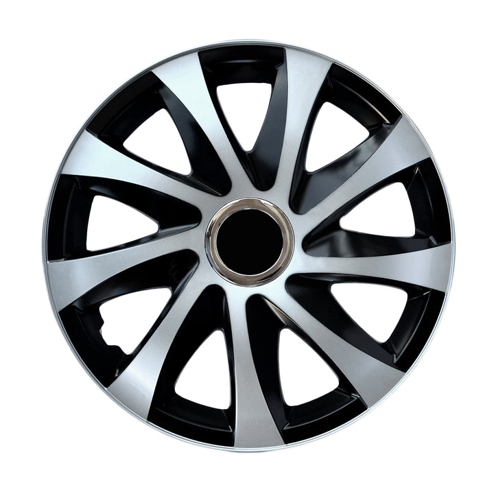 Universal navkapslar 16" NRM DRIFT Extra silver/svart 4 st