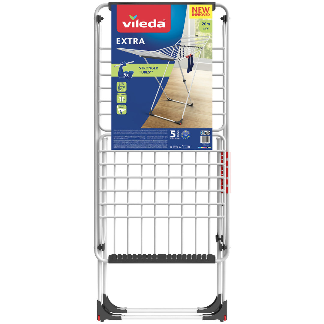Tvättmaskin Vileda Extra, torkyta 20 m, 8 mm tjocka aluminiumsladdar, vit
