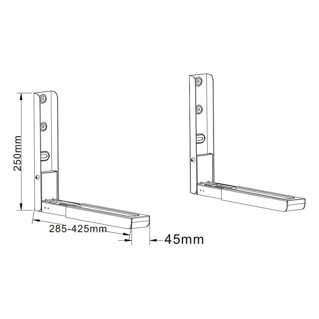 Väggfäste för mikrovågsugn MC-01 30 kg justerbar benlängd