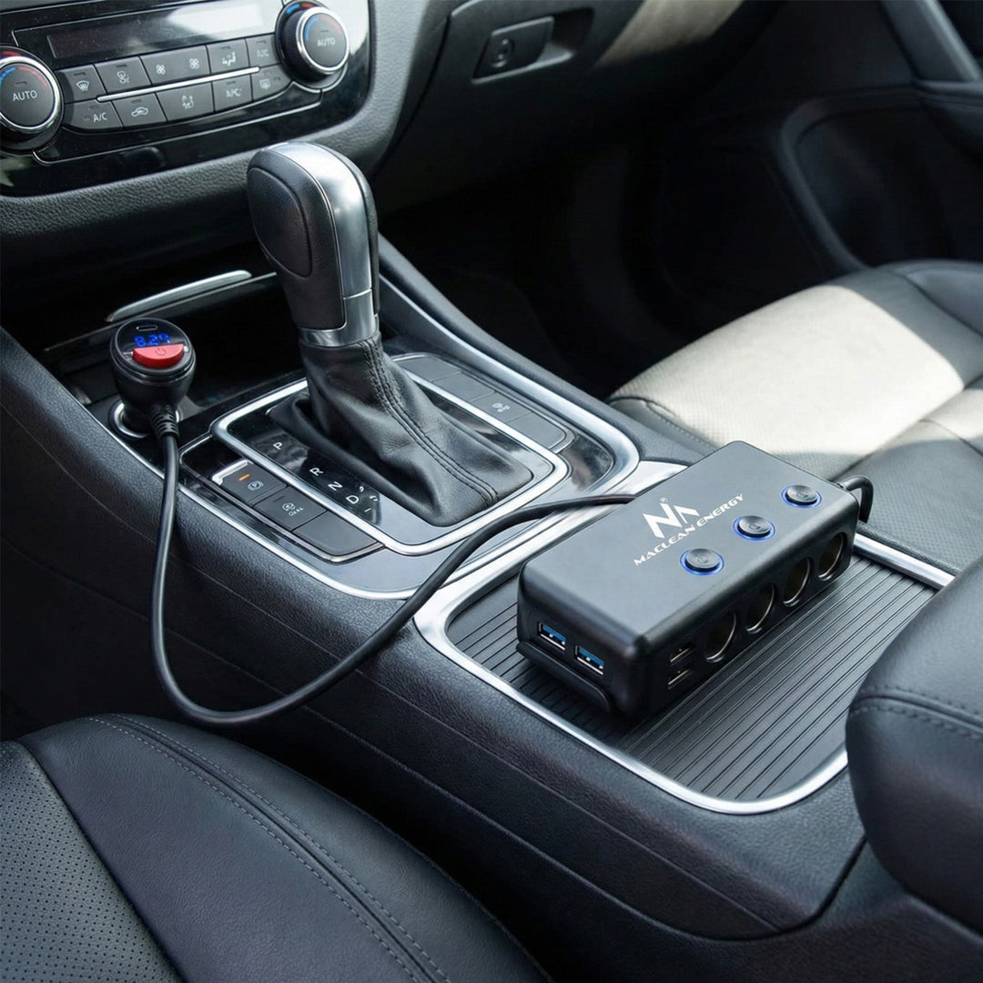 Maclean MCE218 USB-billaddare - 3 biluttag 1x Quick Charge 3.0, 3xUSB 6.8A, 1x strömförsörjning 18W, max 120W