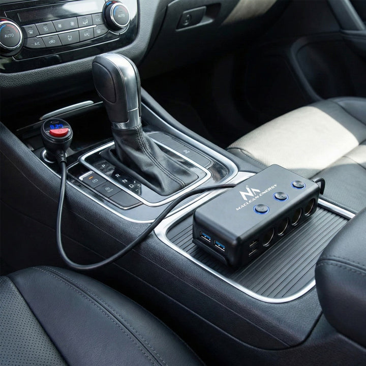 Maclean MCE218 USB-billaddare - 3 biluttag 1x Quick Charge 3.0, 3xUSB 6.8A, 1x strömförsörjning 18W, max 120W