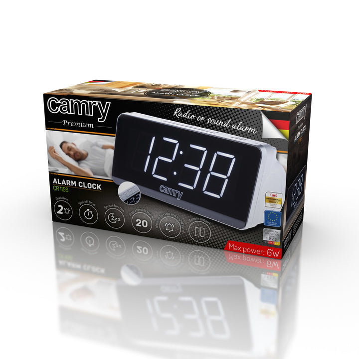 Camry CR 1156 radio väckarklocka AM- och FM-frekvens LED-display
