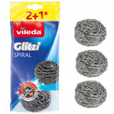 Vileda Glitzi Spiral INOX rostfritt stål diskmaskin 3 delar