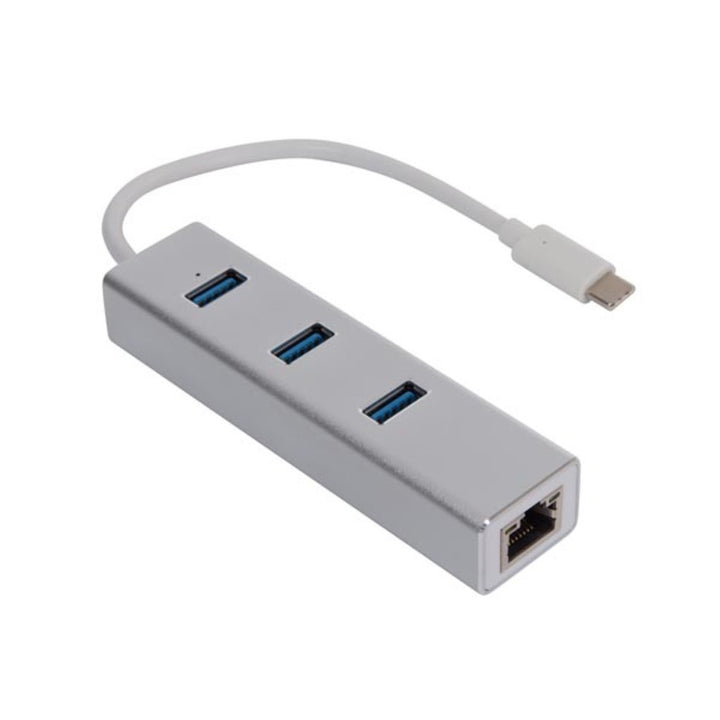 USB-C till Gigabit Ethernet-adapter för höghastighetsnätverksanslutning Velleman PCMP202