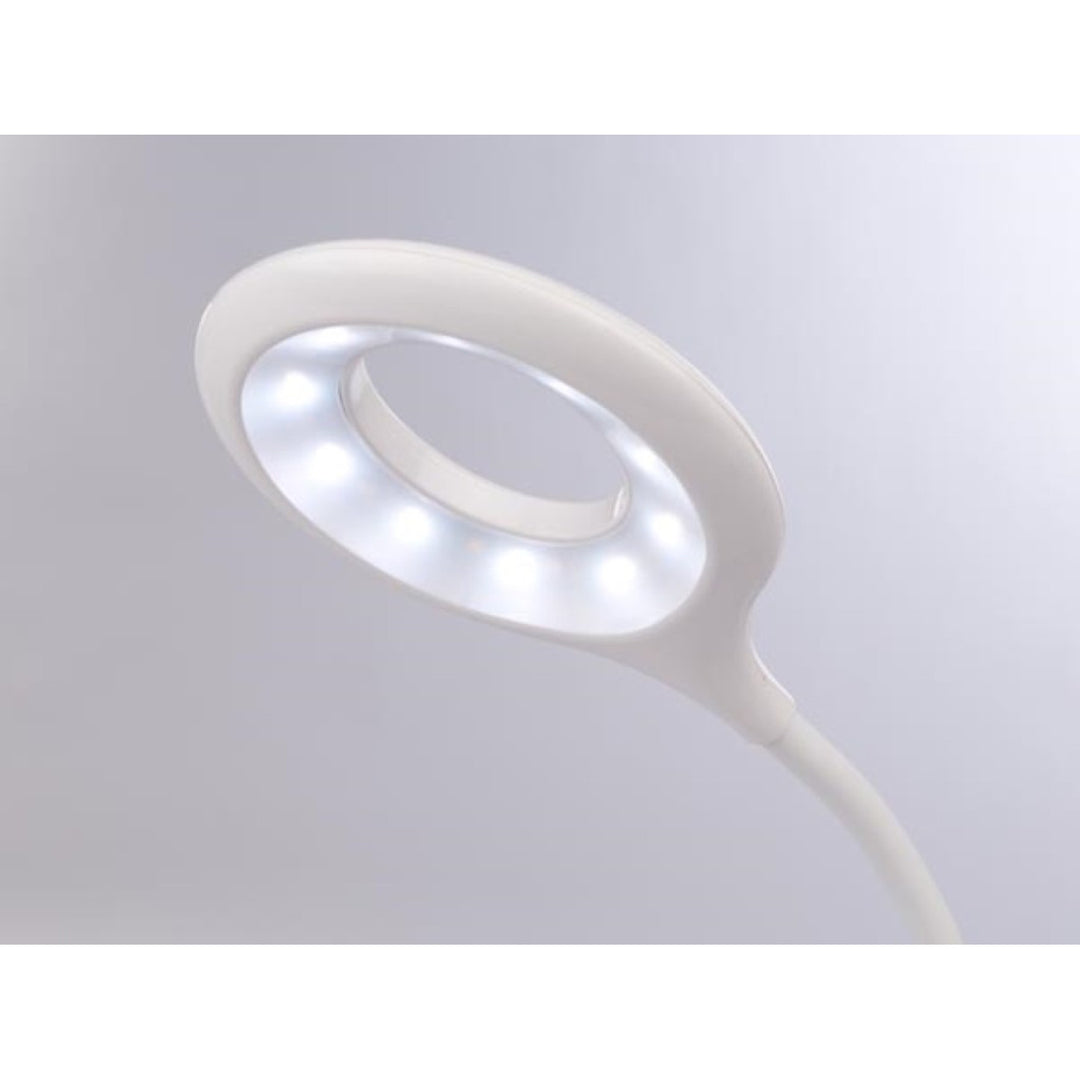 Velleman VTLLAMP15 vit LED skrivbordslampa med flexibel arm och clip-on