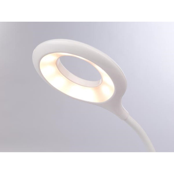 Velleman VTLLAMP15 vit LED skrivbordslampa med flexibel arm och clip-on