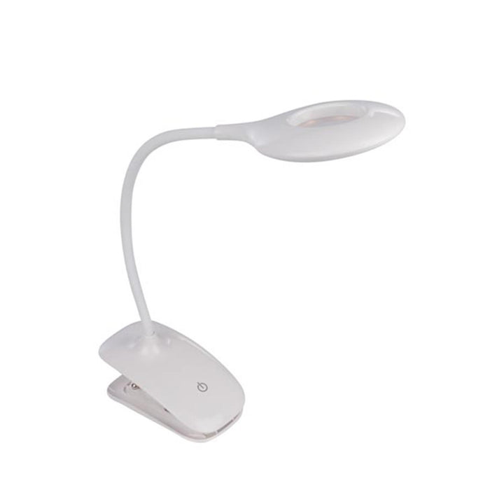 Velleman VTLLAMP15 vit LED skrivbordslampa med flexibel arm och clip-on