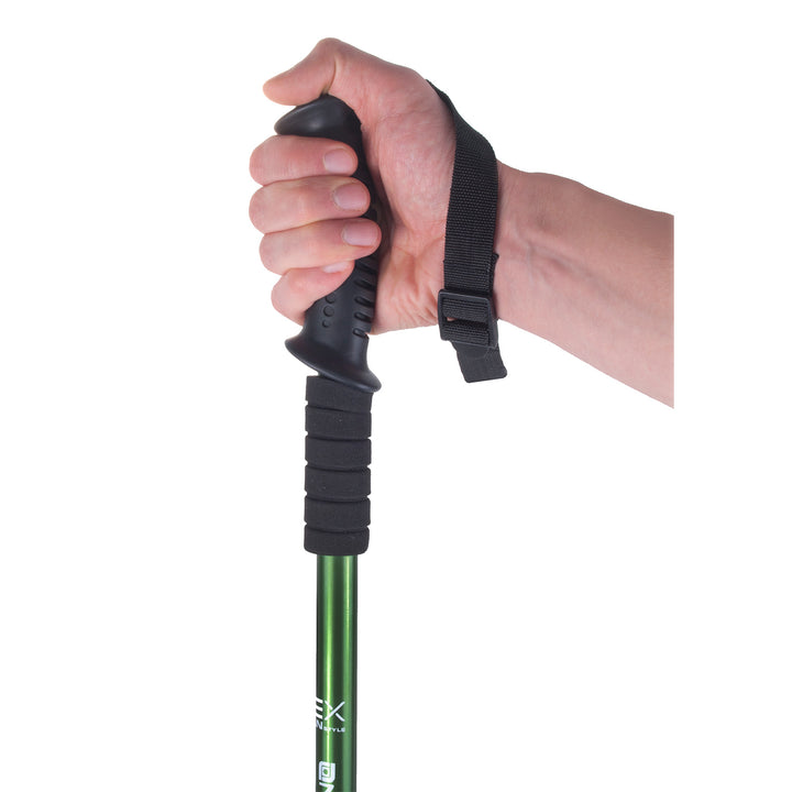 Teleskopiska nordic walking-stavar i aluminium, 65–135 cm, gröna