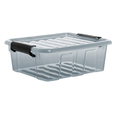 Kärl med lock Plast Team Home Box 2L transparent grå