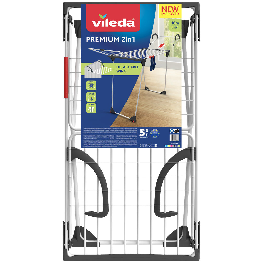 Vileda Premium 2-i-1 torkställ med låsbar vinge