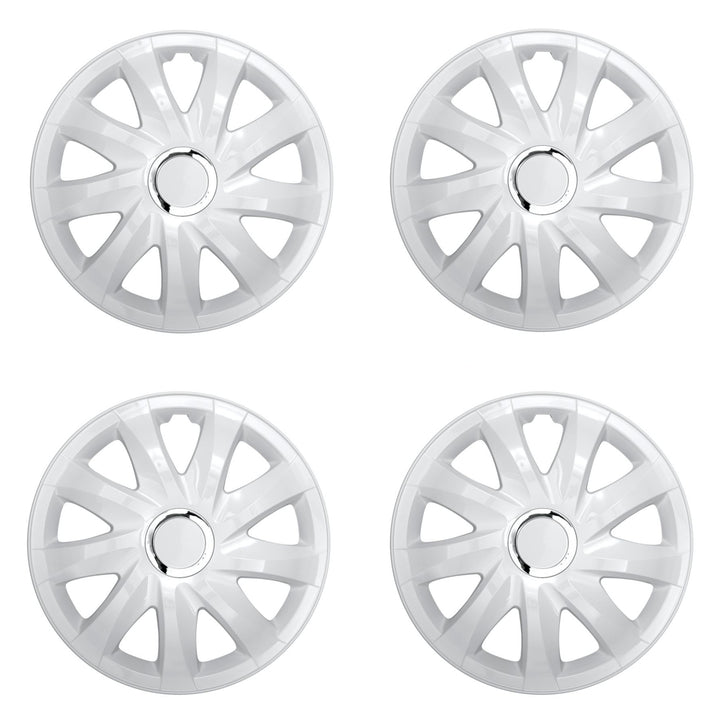 Universal navkapslar 16" NRM DRIFT vit lack press-on 4 st