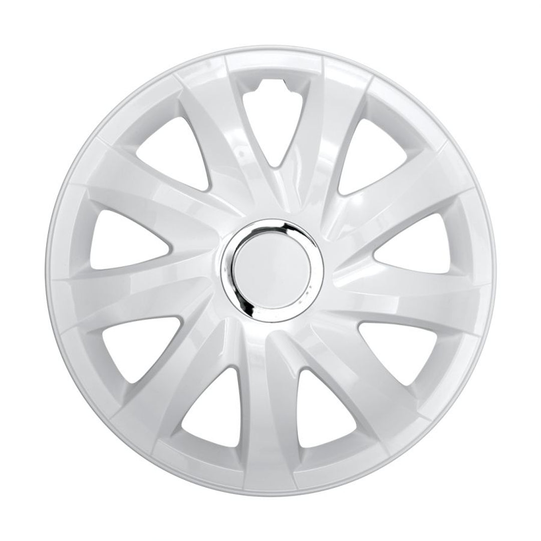 Universal navkapslar 16" NRM DRIFT vit lack press-on 4 st
