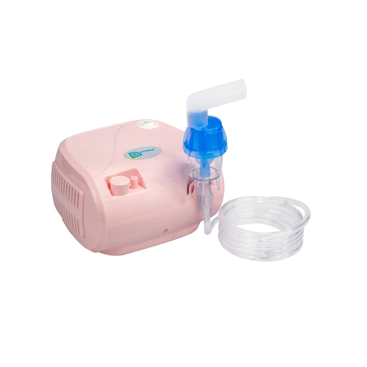 Omnibus-inhalator, kontinuerlig drift, 2 masker, reservfilter, rosa pulver, BR-CN116B