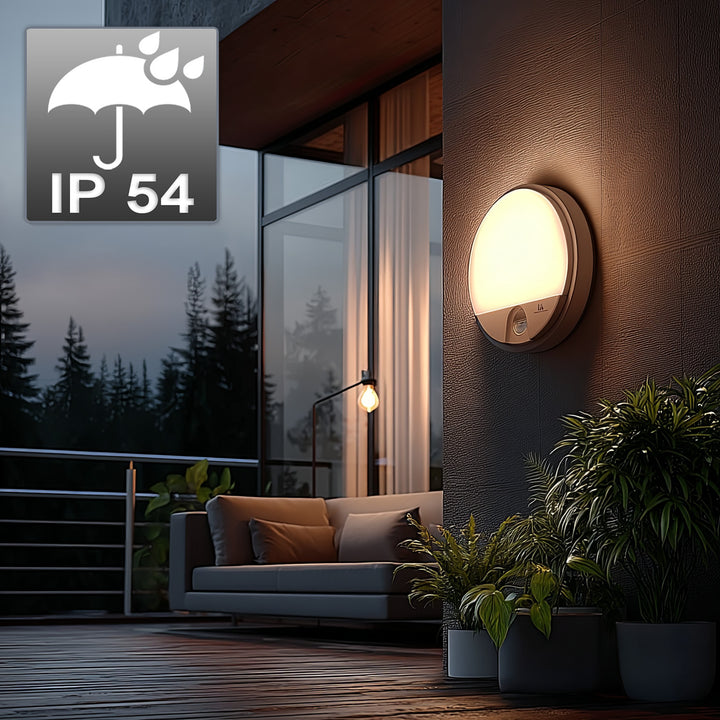 Infraröd rörelsedetektor LED-lampa MCE291 W 1100lm 15W IP54 Maclean Energy färg vit