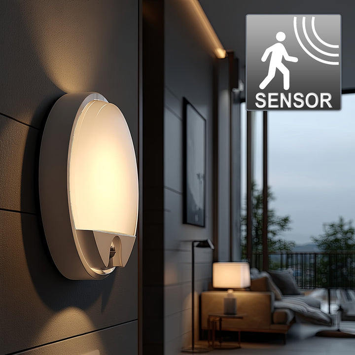 Infraröd rörelsedetektor LED-lampa MCE291 W 1100lm 15W IP54 Maclean Energy färg vit