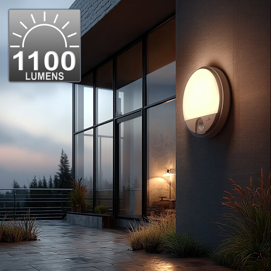 Infraröd rörelsedetektor LED-lampa MCE291 W 1100lm 15W IP54 Maclean Energy färg vit
