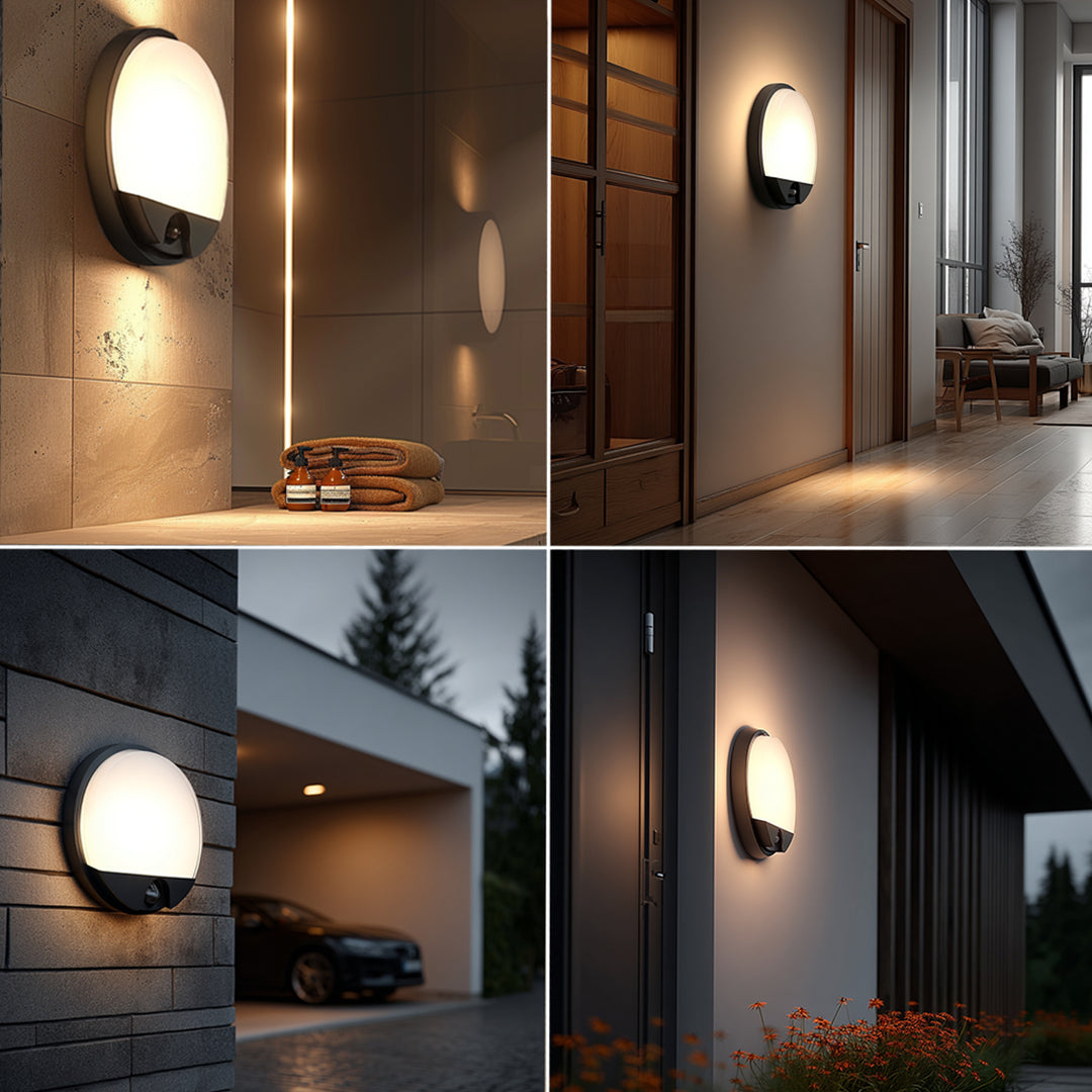 Infraröd rörelsedetektor LED-lampa MCE291 GR 1100lm 15W IP54 Maclean Energy färg grå