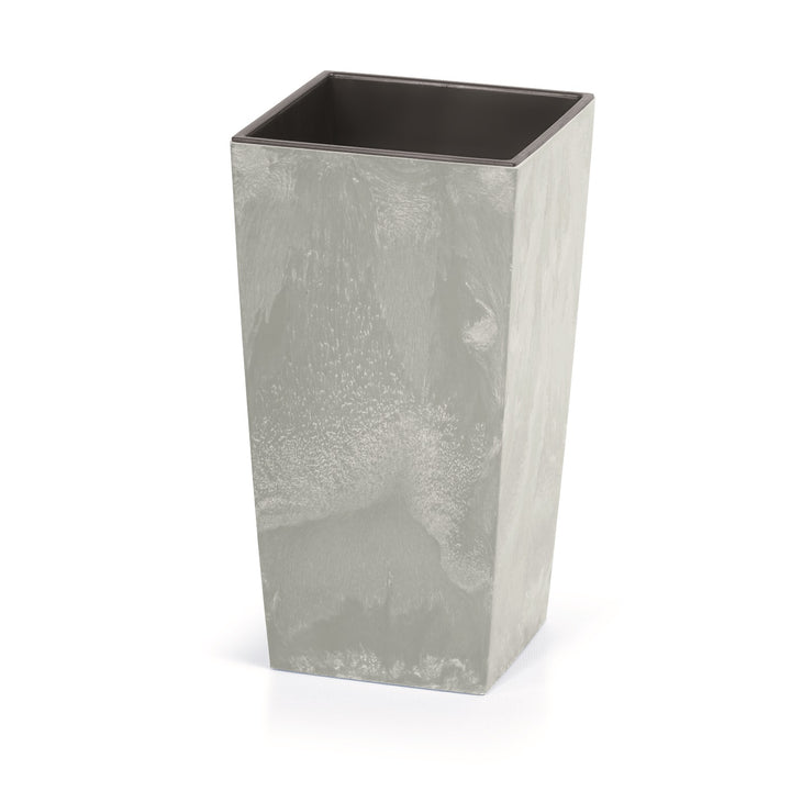 Planter med färginsats och mönster imiterande betong Urbi Square Beton DURS140B-422U