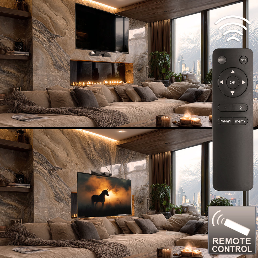 Maclean MC-891 Elektrisk TV-Väggfäste Inkl. Fjärrkontroll Höjdjustering För Montering Över Spisen 37–70 Tum Max. VESA 600 x 400 Till 35 kg