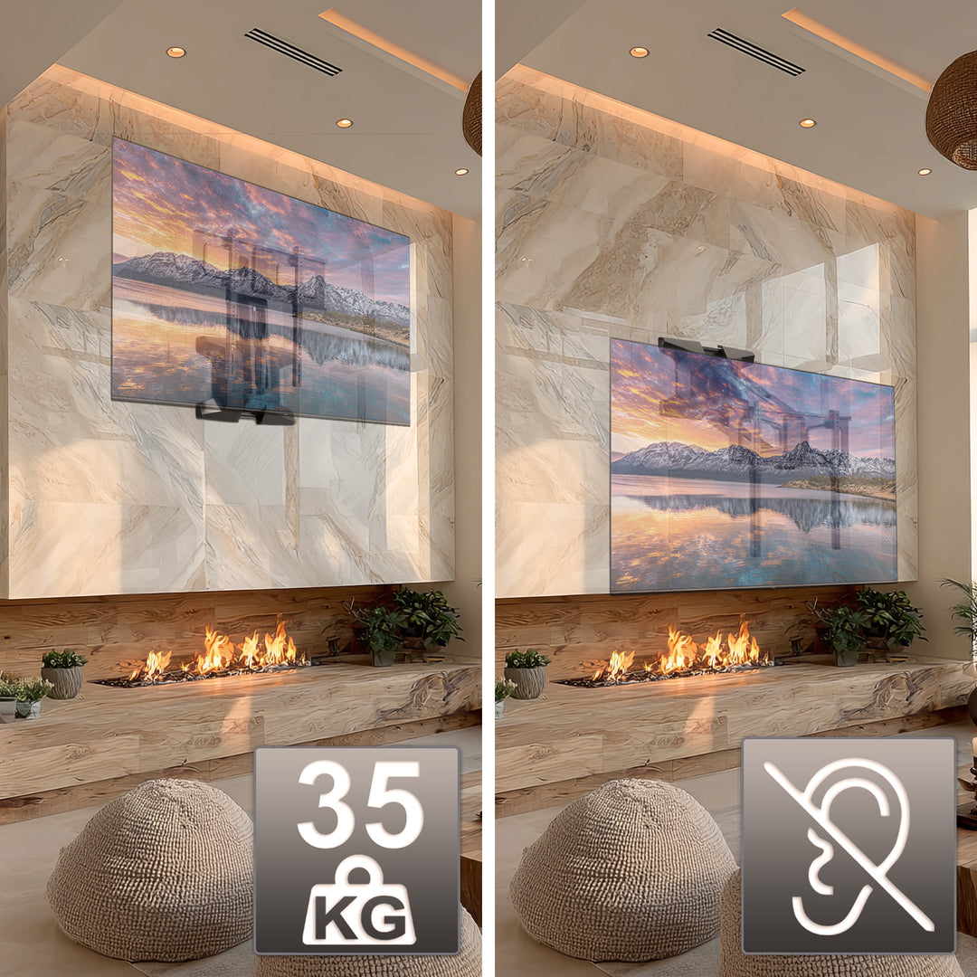 Maclean MC-891 Elektrisk TV-Väggfäste Inkl. Fjärrkontroll Höjdjustering För Montering Över Spisen 37–70 Tum Max. VESA 600 x 400 Till 35 kg