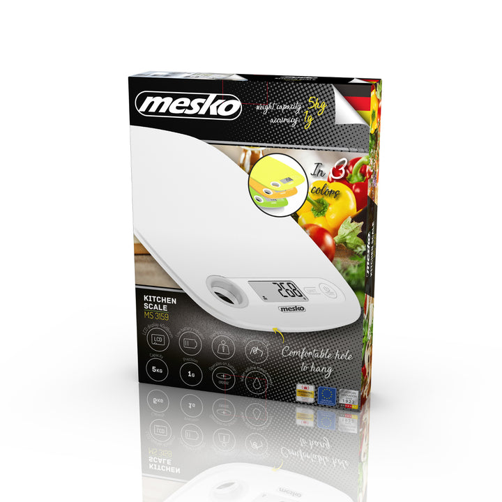 Elektronisk LCD-köksvåg Mesko MS 3159w vit