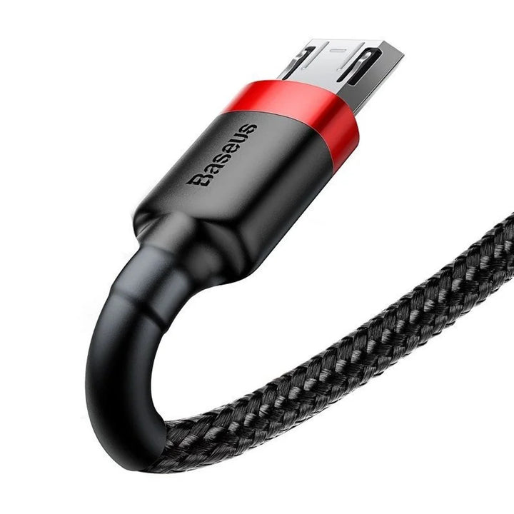 USB/MicroUSB-kabel 2,0 m QC3.0 2.4A (CAMKLF-C91) i nylonflätning