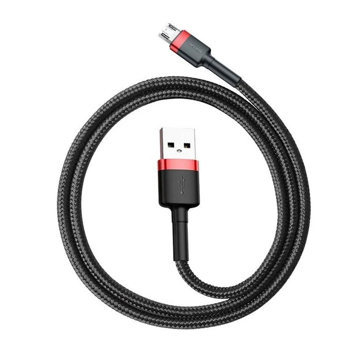 USB/MicroUSB-kabel 2,0 m QC3.0 2.4A (CAMKLF-C91) i nylonflätning