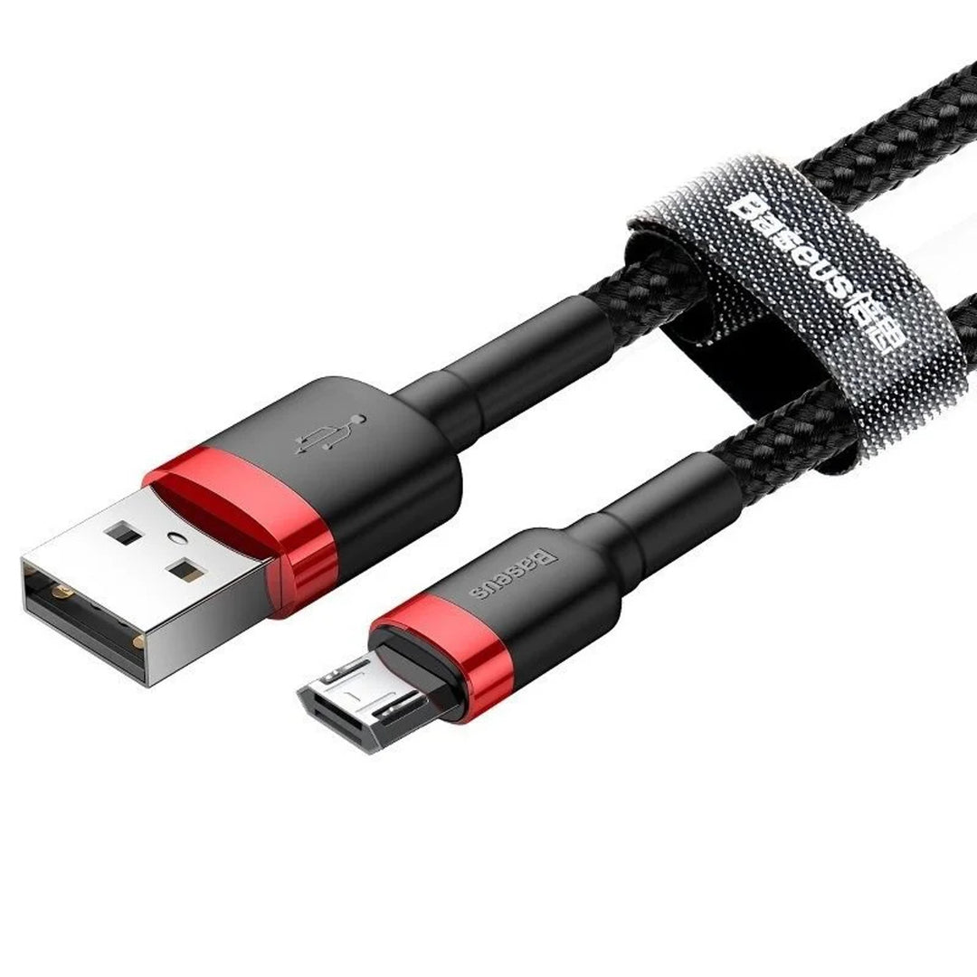 USB/MicroUSB-kabel 2,0 m QC3.0 2.4A (CAMKLF-C91) i nylonflätning