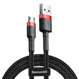 USB/MicroUSB-kabel 2,0 m QC3.0 2.4A (CAMKLF-C91) i nylonflätning