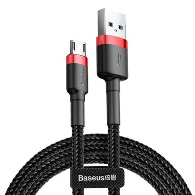 USB/MicroUSB-kabel 2,0 m QC3.0 2.4A (CAMKLF-C91) i nylonflätning