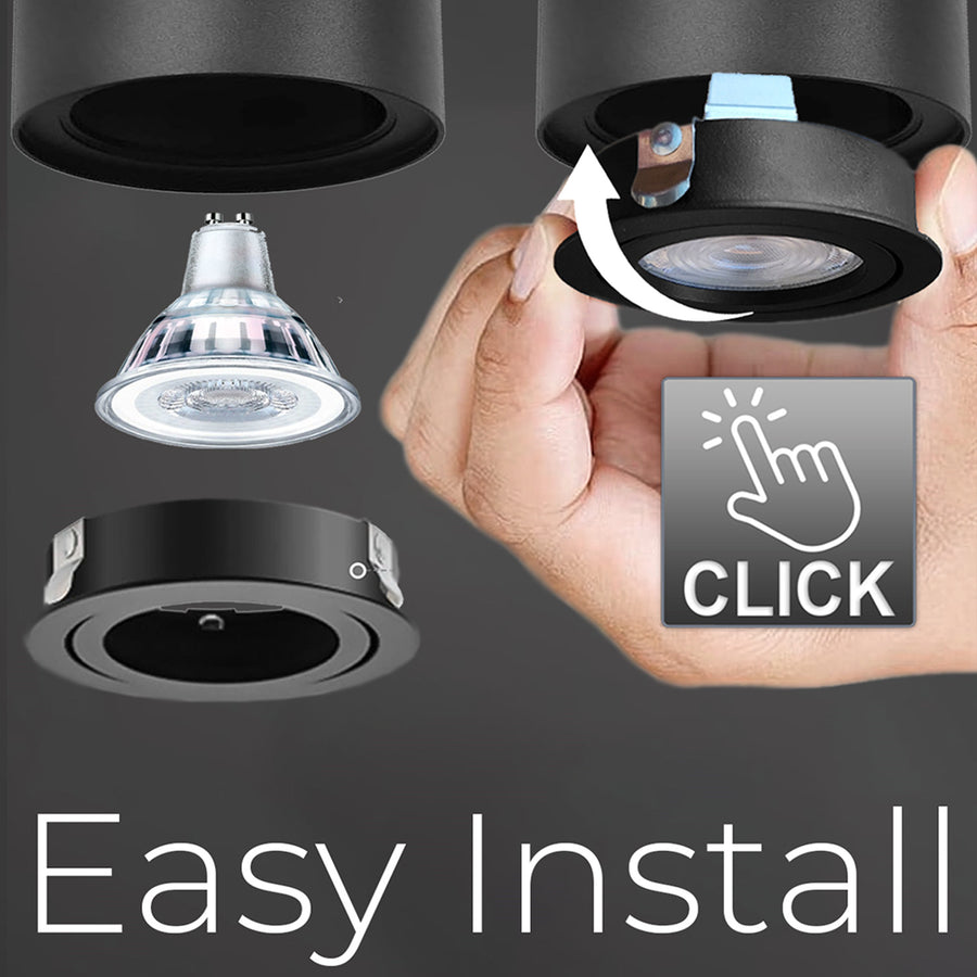 Halogen spotlight GU10 MCE422, 80x115mm, aluminium, färg svart