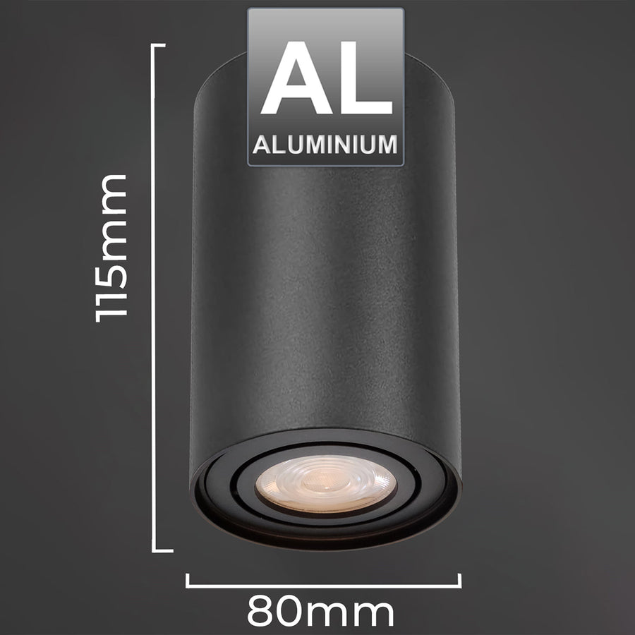 Halogen spotlight GU10 MCE422, 80x115mm, aluminium, färg svart