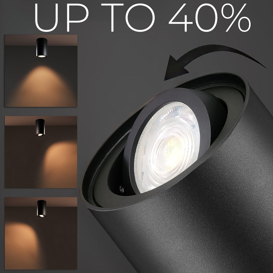 Halogen spotlight GU10 MCE422, 80x115mm, aluminium, färg svart