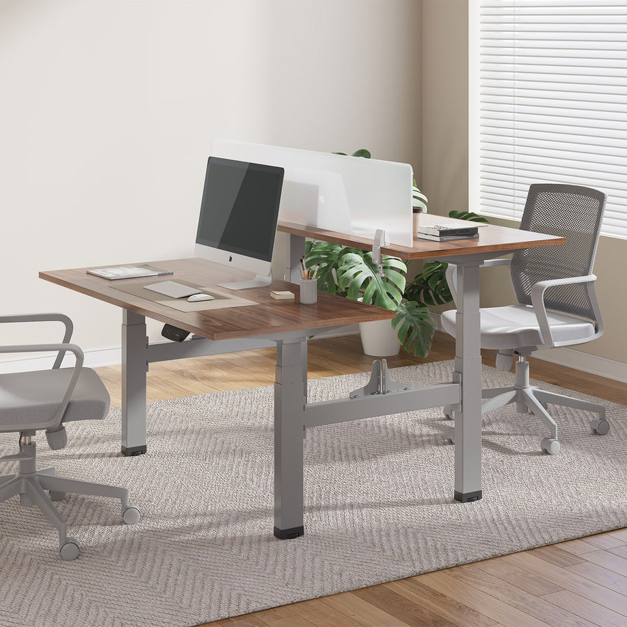 Dubbelt höj- och sänkbart elektriskt skrivbord Ergo Office, maxhöjd 128 cm, max 125 kg x2, utan bordsskiva (2 delar), grått, ER-404G