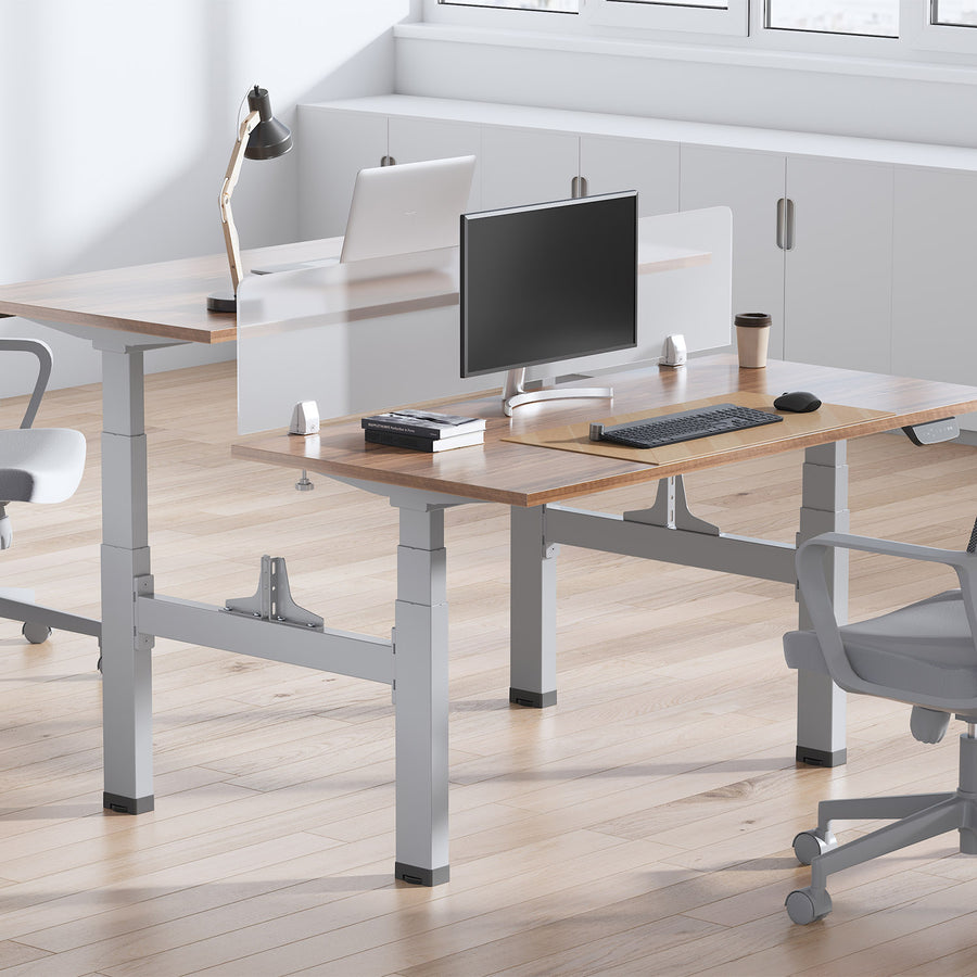 Dubbelt höj- och sänkbart elektriskt skrivbord Ergo Office, maxhöjd 128 cm, max 125 kg x2, utan bordsskiva (2 delar), grått, ER-404G