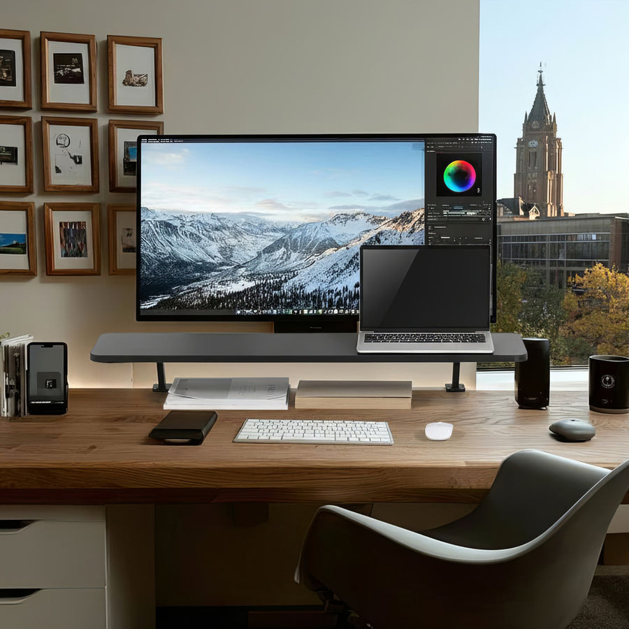 Ergo Office Tabletop Monitor Shelf, skruvbar, 13"~32", max 20kg, ER-409