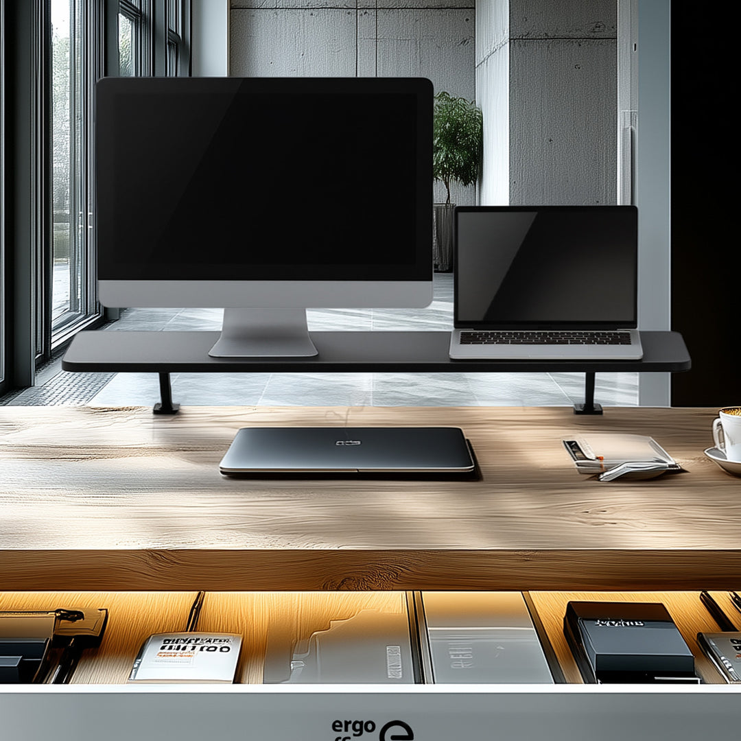 Ergo Office Tabletop Monitor Shelf, skruvbar, 13"~32", max 20kg, ER-409