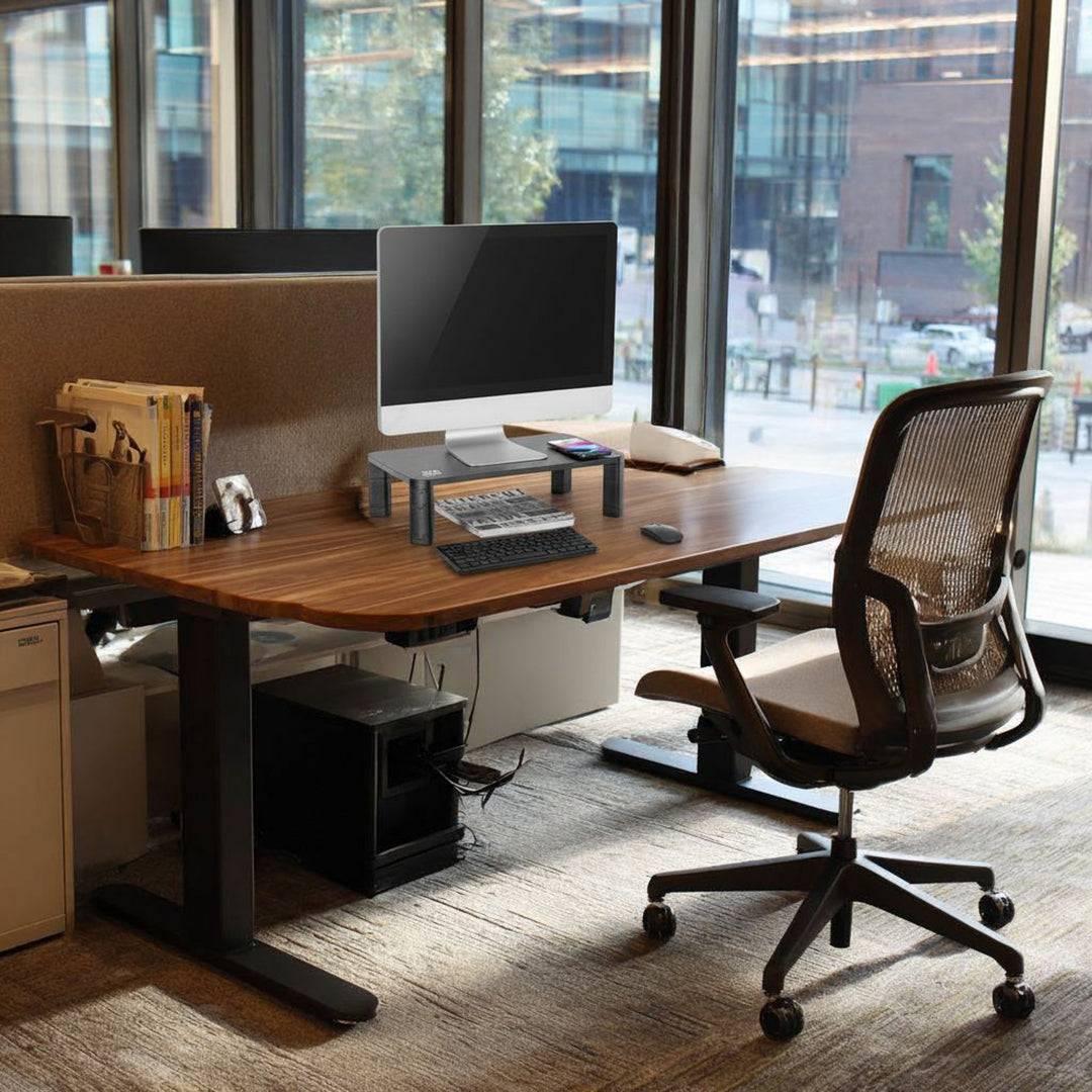 Ergo Office skärmstativ, justerbart, med trådlös Qi-laddare, max 20 kg, 17-32", ER-415