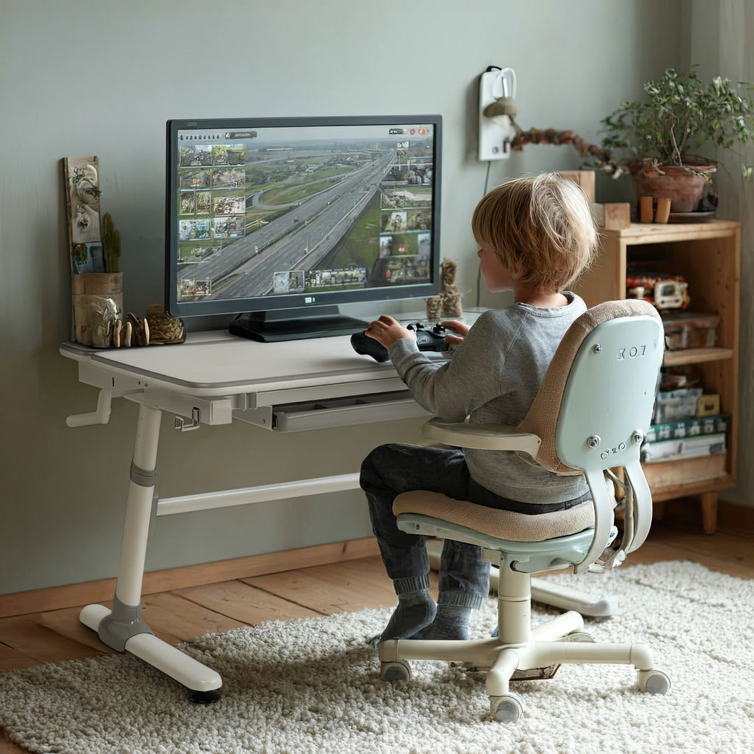 Ergo Office ergonomiskt höj- och sänkbart skrivbord för barn, grått, max 100 kg, ER-417 2cz