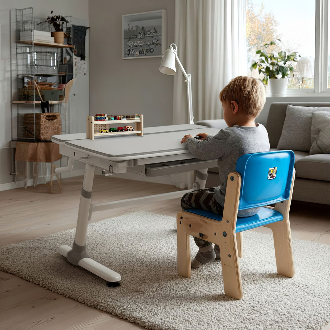 Ergo Office ergonomiskt höj- och sänkbart skrivbord för barn, grått, max 100 kg, ER-417 2cz