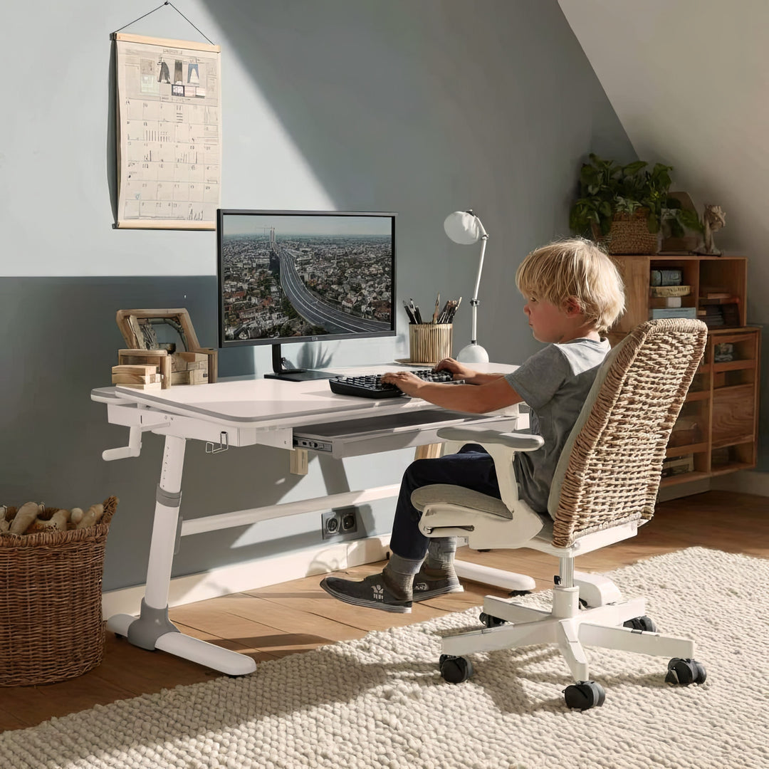 Ergo Office ergonomiskt höj- och sänkbart skrivbord för barn, grått, max 100 kg, ER-417 2cz