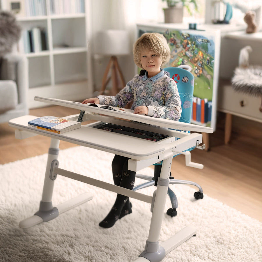 Ergo Office ergonomiskt höj- och sänkbart skrivbord för barn, grått, max 100 kg, ER-417 2cz