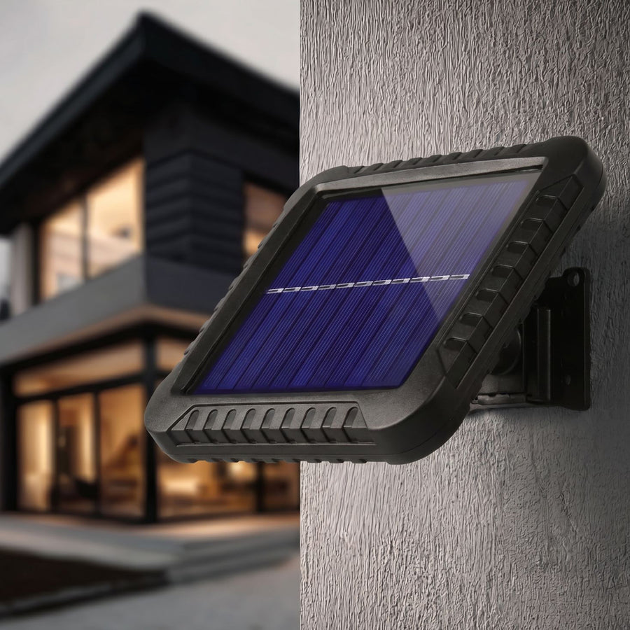 Maclean MCE438 LED Strålkastare Med Rörelsesensor Strålkastare Sol Vägglampa Skymningssensor Sollampa IP44 5 W 400 Lumen 6000 K Kall Vit (1 x styck) [Energiklass A++]