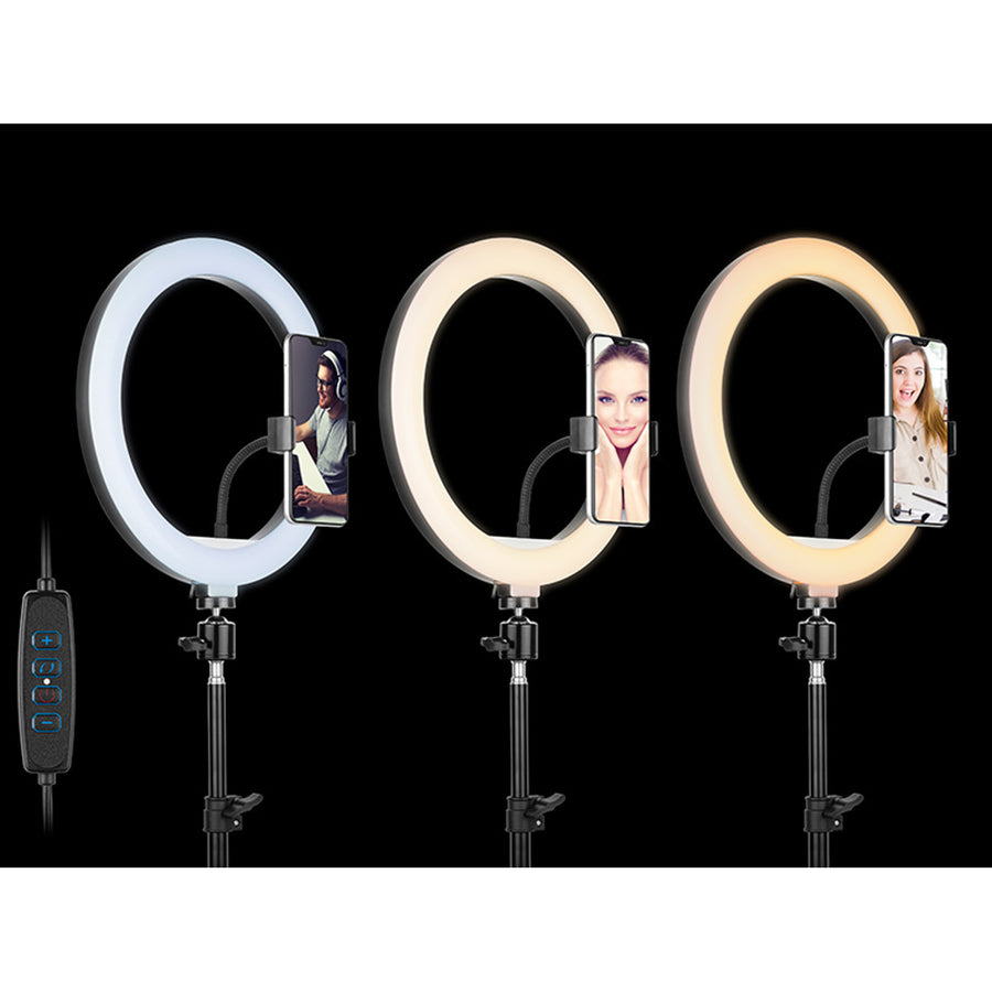 TRACER RING 30cm Ringljus med 210cm Stativ - Perfekt för Professionell Belysning