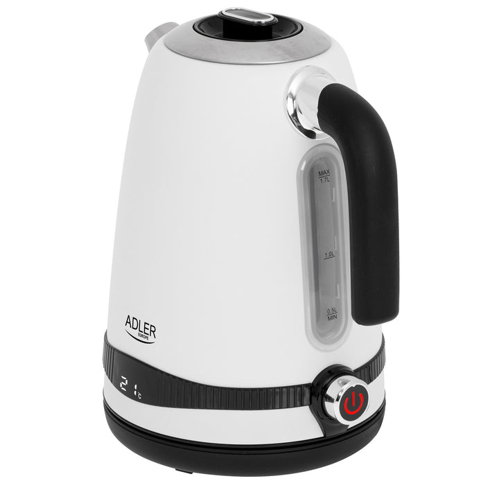 Adler vattenkokare, trådlös, LCD-display, 2200 W, 1,7 l, AD 1295w